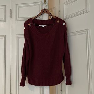Veronica beard off shoulder beaded sweater